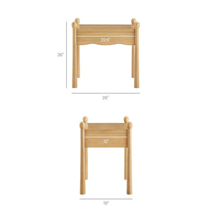 Modway Furniture Darcy Postmodern Wood Nightstand with Scalloped Top Curved Legs and Retro Warmth Oak MOD-7386-OAK