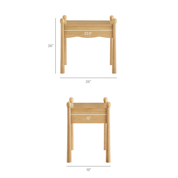Modway Furniture Darcy Postmodern Wood Nightstand with Scalloped Top Curved Legs and Retro Warmth Oak MOD-7386-OAK