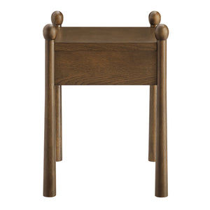 Modway Furniture Darcy Postmodern Wood Nightstand with Scalloped Top Curved Legs and Retro Warmth Walnut MOD-7386-WAL