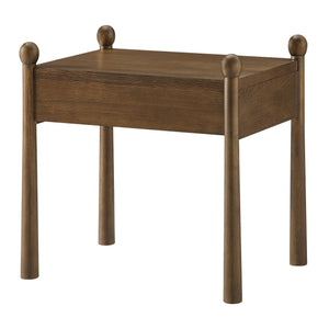 Modway Furniture Darcy Postmodern Wood Nightstand with Scalloped Top Curved Legs and Retro Warmth Walnut MOD-7386-WAL