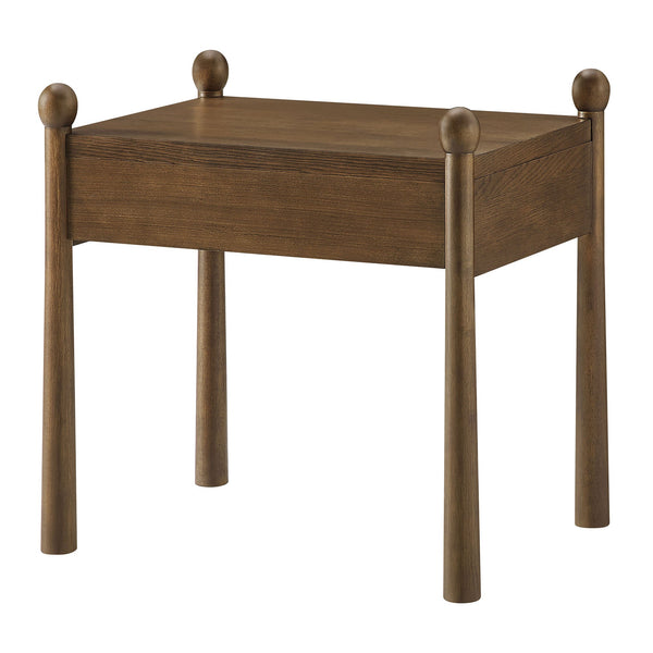 Modway Furniture Darcy Postmodern Wood Nightstand with Scalloped Top Curved Legs and Retro Warmth Walnut MOD-7386-WAL