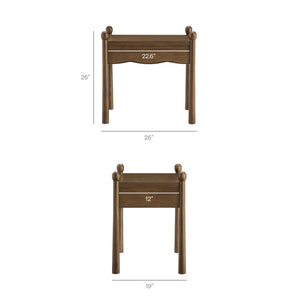Modway Furniture Darcy Postmodern Wood Nightstand with Scalloped Top Curved Legs and Retro Warmth Walnut MOD-7386-WAL