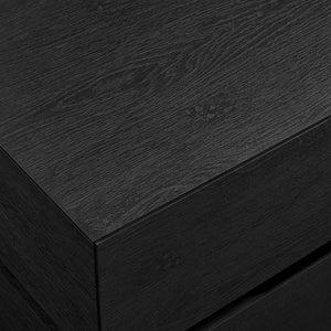 Modway Furniture Koval Sculptural Pedestal Nightstand with Two Drawers and Wood Grain Modern Finish Black MOD-7804-BLK