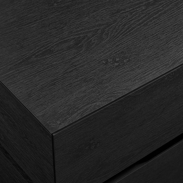 Modway Furniture Koval Sculptural Pedestal Nightstand with Two Drawers and Wood Grain Modern Finish Black MOD-7804-BLK