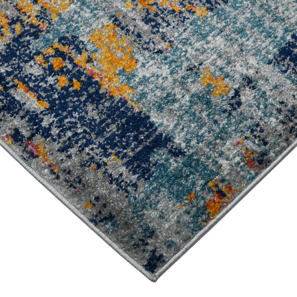 Amer Rugs Montana Contemporary Power-loom Area Rug With Vibrant Urban-inspired Patterns For Stylish Spaces Orange,Blue Polypropylene Mon103305