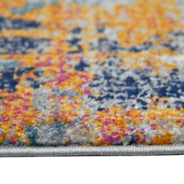 Amer Rugs Montana Contemporary Power-loom Area Rug With Vibrant Urban-inspired Patterns For Stylish Spaces Orange,Blue Polypropylene Mon103305
