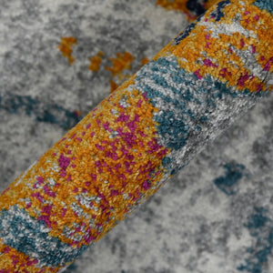 Amer Rugs Montana Contemporary Power-loom Area Rug With Vibrant Urban-inspired Patterns For Stylish Spaces Orange,Blue Polypropylene Mon103305