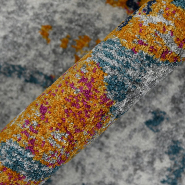 Amer Rugs Montana Contemporary Power-loom Area Rug With Vibrant Urban-inspired Patterns For Stylish Spaces Orange,Blue Polypropylene Mon103305