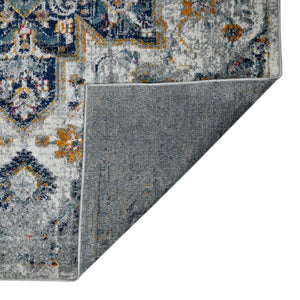 Amer Rugs Montana Moroccan Medallion Power-loom Area Rug - Vibrant Bohemian Design For Stylish Home Décor Gray,Blue Polypropylene Mon110203