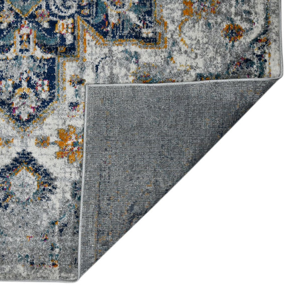 Amer Rugs Montana Moroccan Medallion Power-loom Area Rug - Vibrant Bohemian Design For Stylish Home Décor Gray,Blue Polypropylene Mon110203