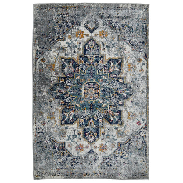 Amer Rugs Montana Moroccan Medallion Power-loom Area Rug - Vibrant Bohemian Design For Stylish Home Décor Gray,Blue Polypropylene Mon110203