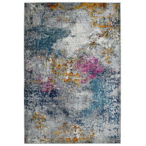 Amer Rugs Montana Contemporary Power-loom Area Rug With Vibrant Urban-inspired Patterns For Stylish Spaces Blue,Pink Polypropylene Mon123305