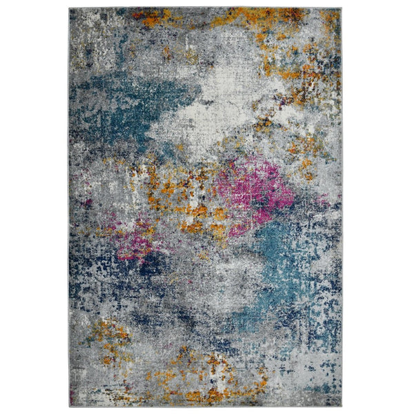Amer Rugs Montana Contemporary Power-loom Area Rug With Vibrant Urban-inspired Patterns For Stylish Spaces Blue,Pink Polypropylene Mon123305