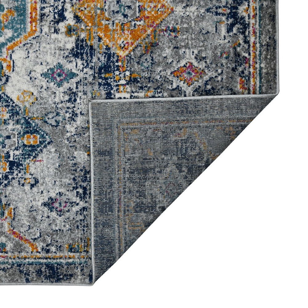 Amer Rugs Montana Bohemian Pattern Power-loom Area Rug – Vibrant Colors Inspired By Urban Markets For Your Home Blue,Orange Polypropylene Mon135376