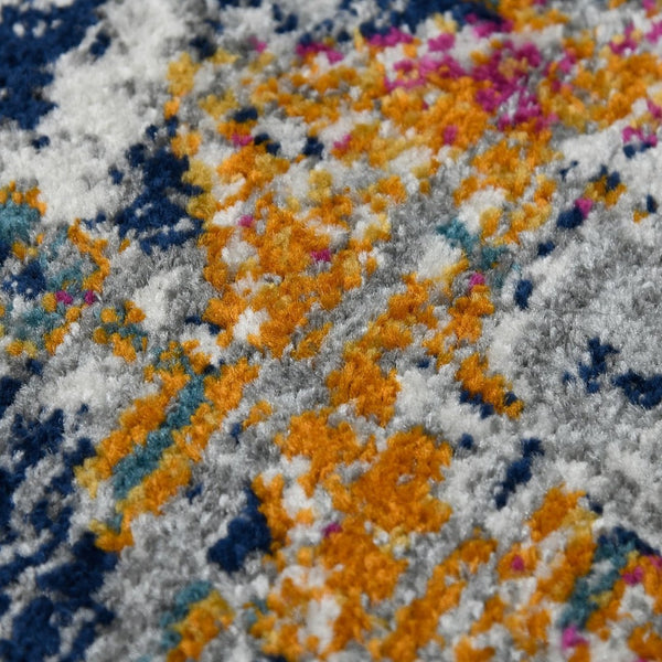 Amer Rugs Montana Bohemian Pattern Power-loom Area Rug – Vibrant Colors Inspired By Urban Markets For Your Home Blue,Orange Polypropylene Mon135376