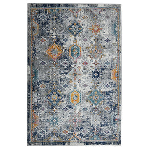 Amer Rugs Montana Bohemian Pattern Power-loom Area Rug – Vibrant Colors Inspired By Urban Markets For Your Home Blue,Orange Polypropylene Mon135376