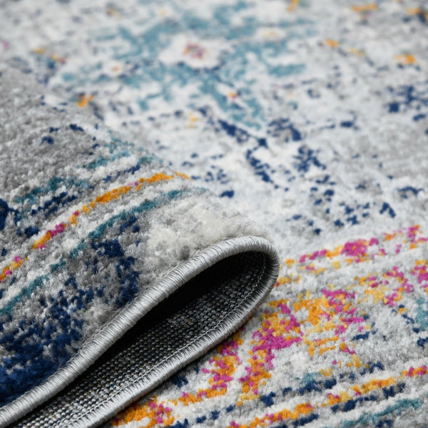 Amer Rugs Montana Bohemian Pattern Power-loom Area Rug – Vibrant Colors Inspired By Urban Markets For Your Home Blue,Orange Polypropylene Mon135376