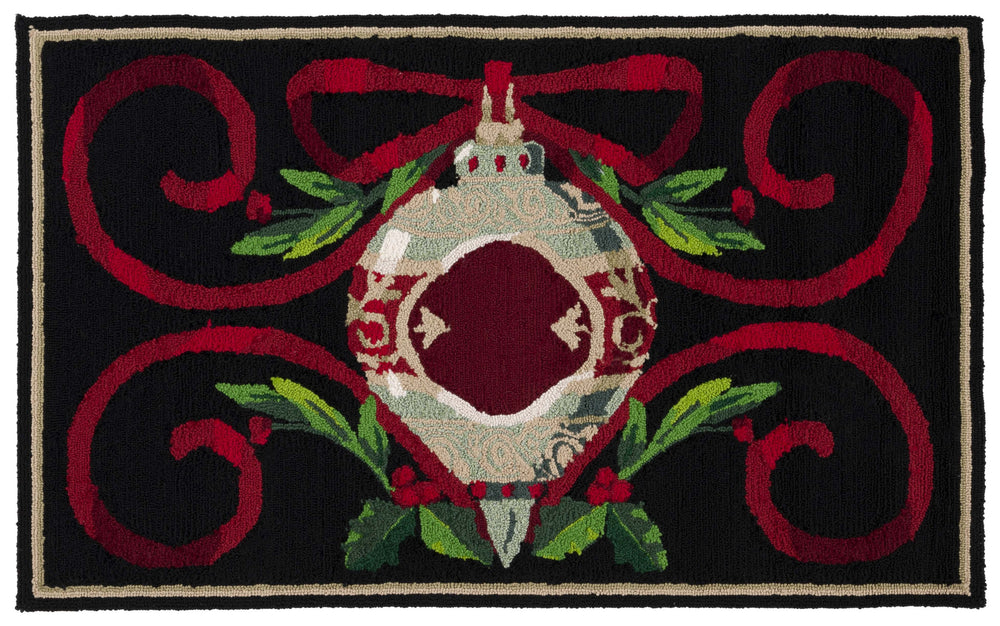 Safavieh Monogram Hand-tufted Area Rug 2'6" X 4' - Elegant Black With Multi-colored Ornament Design Black ,Multi Polypropylene Mon245a-24