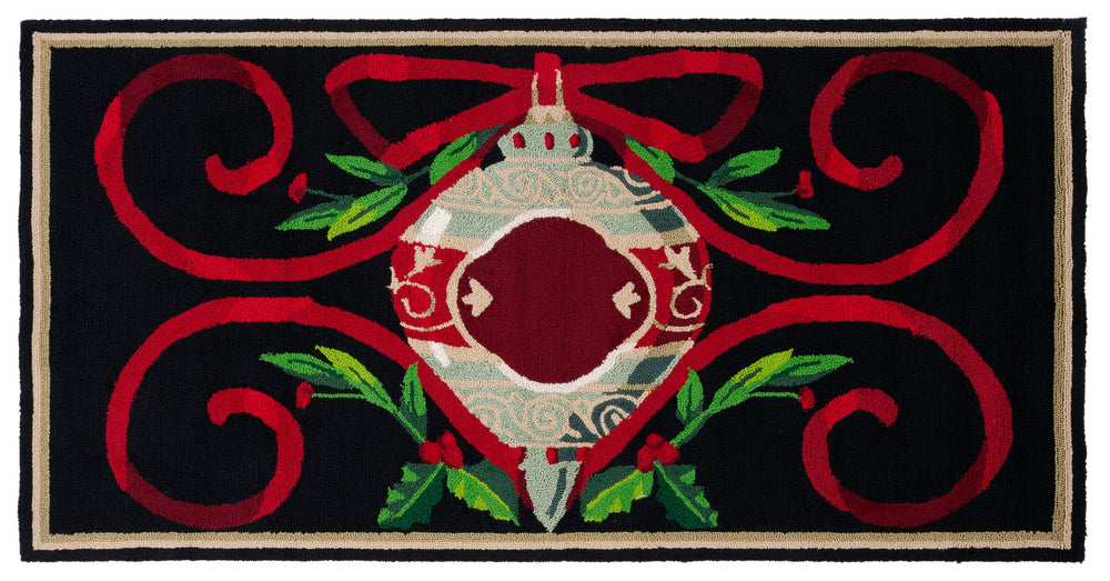 Safavieh Monogram Hand-tufted Area Rug 2'6" X 4' - Elegant Black With Multi-colored Ornament Design Black ,Multi Polypropylene Mon245a-24