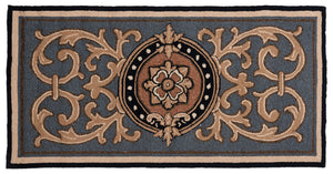 Safavieh Monogram Hand-hooked 2'-6" X 4' Accent Rug - Luxurious Blue Design For Elegant Home Decor Spaces Blue Polypropylene Mon250b-24