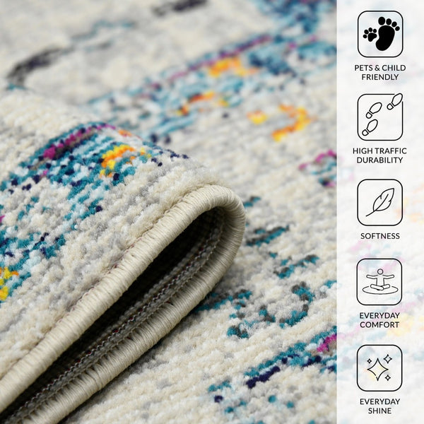 Amer Rugs Montanatransitional Vibrant Urban-inspired Area Rug – Durable Power-loomed Design For Any Room Ivory,Yellow Polypropylene Mon45376