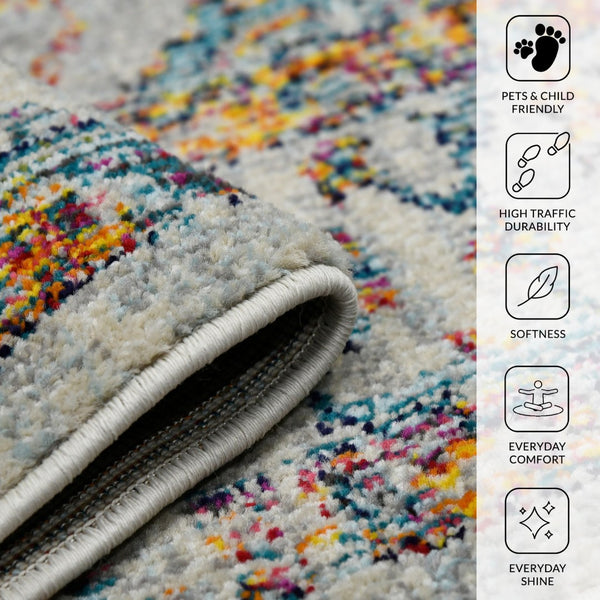 Amer Rugs Montanatransitional Vibrant Urban-inspired Area Rug – Durable Power-loomed Design For Any Room Ivory,Orange Polypropylene Mon53305