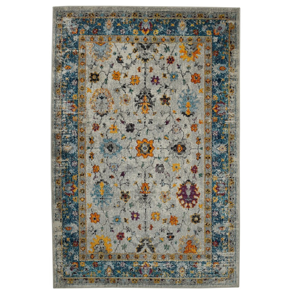 Amer Rugs Montanatransitional Vibrant Urban-inspired Area Rug – Durable Power-loomed Design For Any Room Blue,Orange Polypropylene Mon60203