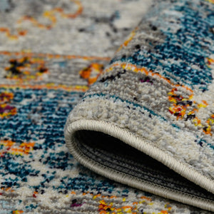 Amer Rugs Montanatransitional Vibrant Urban-inspired Area Rug – Durable Power-loomed Design For Any Room Blue,Orange Polypropylene Mon60203