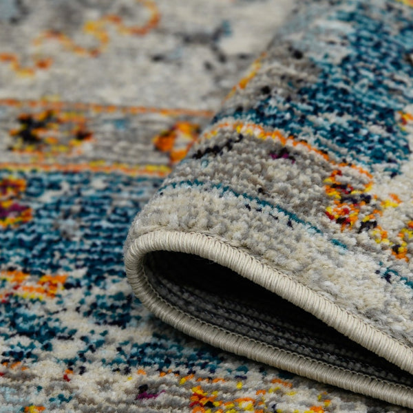 Amer Rugs Montanatransitional Vibrant Urban-inspired Area Rug – Durable Power-loomed Design For Any Room Blue,Orange Polypropylene Mon60203