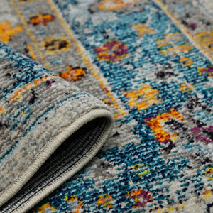 Amer Rugs Montanatransitional Vibrant Urban-inspired Area Rug – Durable Power-loomed Design For Any Room Blue,Orange Polypropylene Mon60203