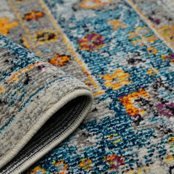 Amer Rugs Montanatransitional Vibrant Urban-inspired Area Rug – Durable Power-loomed Design For Any Room Blue,Orange Polypropylene Mon60203