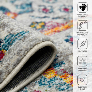 Amer Rugs Montanatransitional Vibrant Botanical Power-loom Area Rug – Brighten Your Space With Style! Ivory,Orange Polypropylene Mon75376