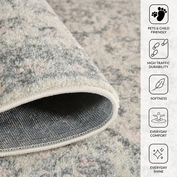 Amer Rugs Montana Moroccan Medallion Power-loom Area Rug - Vibrant Bohemian Design For Stylish Home Décor Gray Polypropylene Mon80203