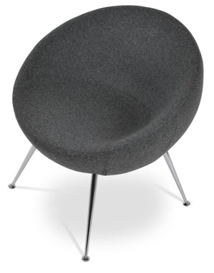 Soho Concept Polo Metal Dining Chair - Stylish Camira Blazer Wool Fabric, Chrome Frame, 10-year Guarantee, Dark Grey Chrome,Dark Grey  Soho-concept-dining-chair-12265