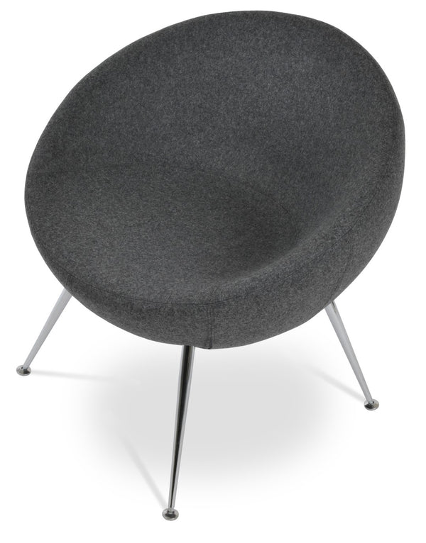 Soho Concept Polo Metal Dining Chair - Stylish Camira Blazer Wool Fabric, Chrome Frame, 10-year Guarantee, Dark Grey Chrome,Dark Grey  Soho-concept-dining-chair-12265
