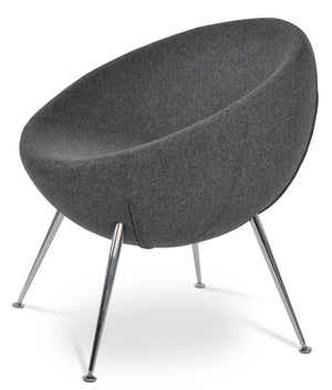 Soho Concept Polo Metal Dining Chair - Stylish Camira Blazer Wool Fabric, Chrome Frame, 10-year Guarantee, Dark Grey Chrome,Dark Grey  Soho-concept-dining-chair-13239