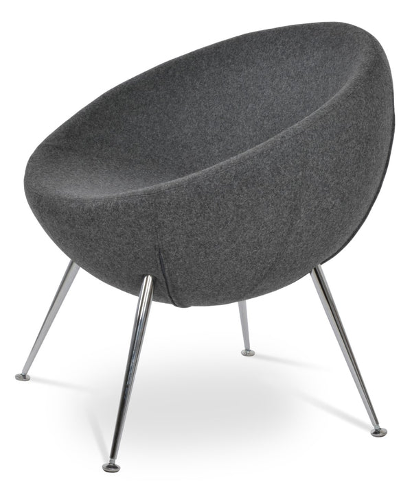 Soho Concept Polo Metal Dining Chair - Stylish Camira Blazer Wool Fabric, Chrome Frame, 10-year Guarantee, Dark Grey Chrome,Dark Grey  Soho-concept-dining-chair-13239