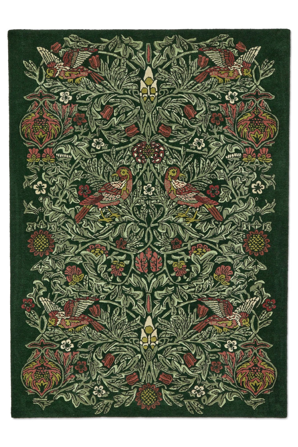 Brink & Campman Morris & Co Bird Green/Red 8'2" x 11'6"