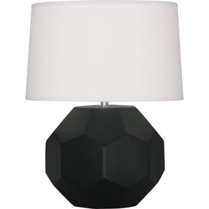 Robert Abbey Matte Obsidian Franklin Table Lamp Matte Obsidian Glazed Ceramic Oyster Linen Shade