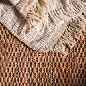 Jaipur Living Jaipur Living Saanvi Handwoven Jute Area Rug Geometric Border Fringe Bohemian Accent Tan 8'X10' RUG146054