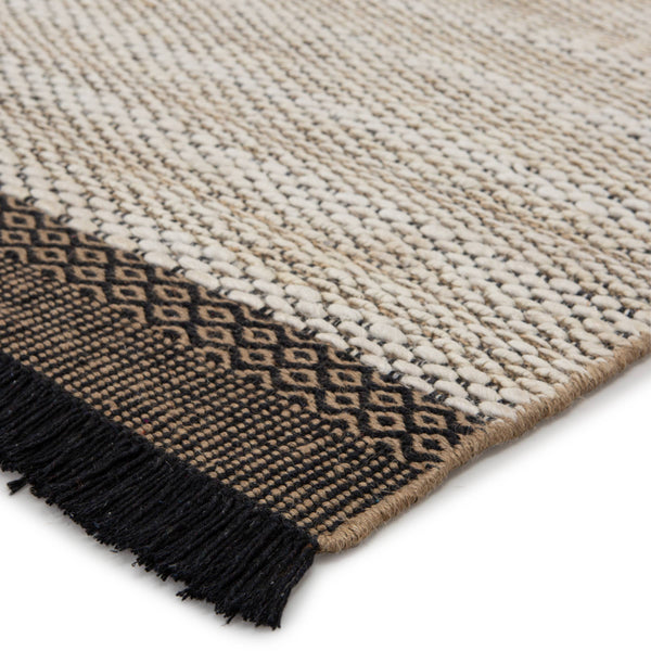 Jaipur Living Jaipur Living Saanvi Handwoven Jute Area Rug Geometric Border Fringe Bohemian Accent White 9'X12' RUG146087