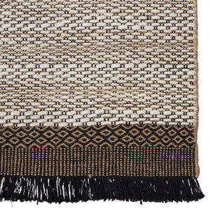 Jaipur Living Jaipur Living Saanvi Handwoven Jute Area Rug Geometric Border Fringe Bohemian Accent White 9'X12' RUG146087