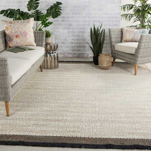 Jaipur Living Jaipur Living Saanvi Handwoven Jute Area Rug Geometric Border Fringe Bohemian Accent White 9'X12' RUG146087