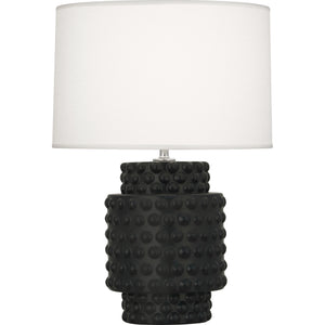 Robert Abbey Matte Obsidian Dolly Accent Lamp Matte Obsidian Glazed Textured Ceramic Fondine Fabric Shade