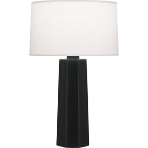 Robert Abbey Matte Obsidian Mason Table Lamp Matte Obsidian Glazed Ceramic Oyster Linen Shade