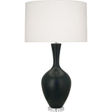 Robert Abbey Matte Obsidian Audrey Table Lamp Matte Obsidian Glazed Ceramic Fondine Fabric Shade