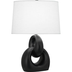 Robert Abbey Matte Obsidian Fusion Table Lamp Matte Obsidian Glazed Ceramic with Polished Nickel Accents Oval Oyster Linen Shade