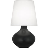 Robert Abbey Matte Obsidian June Table Lamp Matte Obsidian Glazed Ceramic Oyster Linen Shade