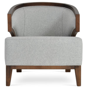 Soho Concept Mostar Armchair In Turquoise & Walnut - Durable Boucle Extra Loop Fabric, 10-year Guarantee! Walnut,Silver  Soho-concept-dining-chair-12277