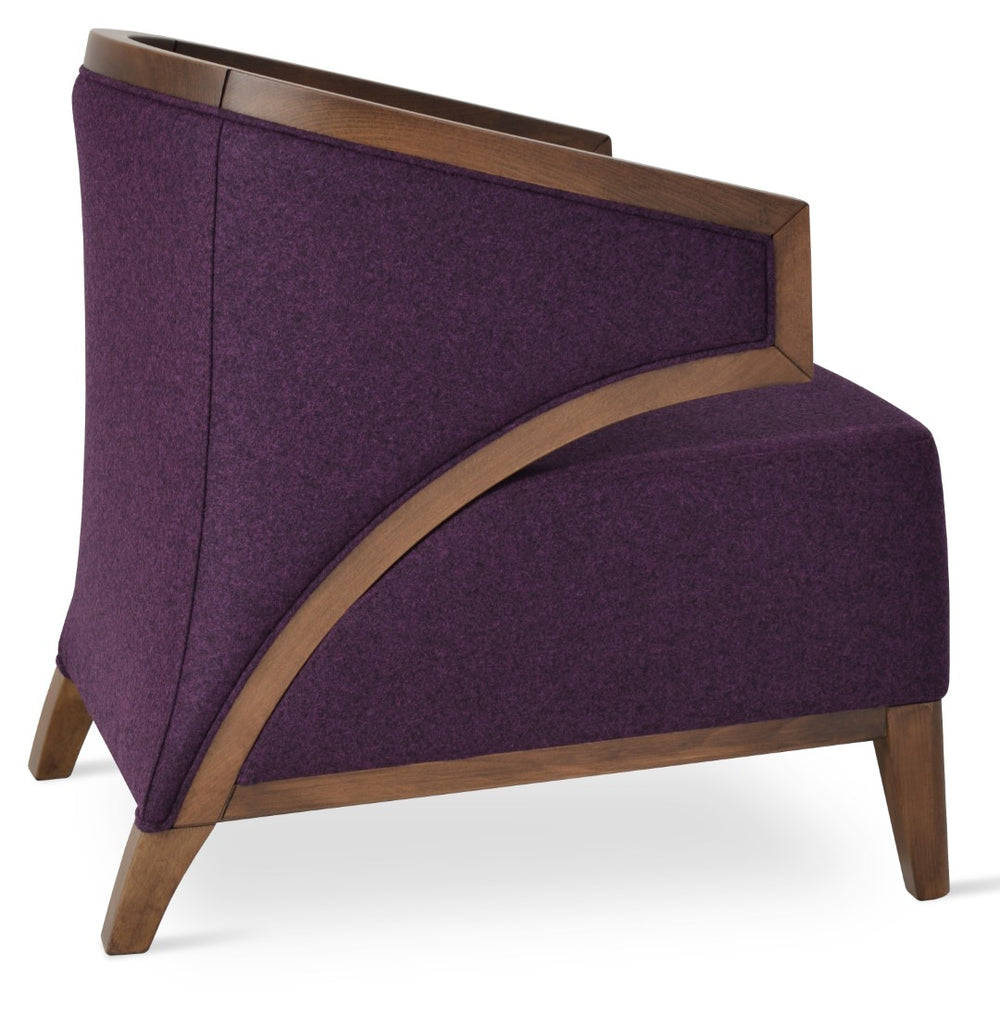 Soho Concept Mostar Armchair In Turquoise & Walnut - Durable Boucle Extra Loop Fabric, 10-year Guarantee! Walnut,Turquoise  Soho-concept-dining-chair-13242